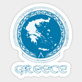 Greek Map on Spartan Shield Sticker